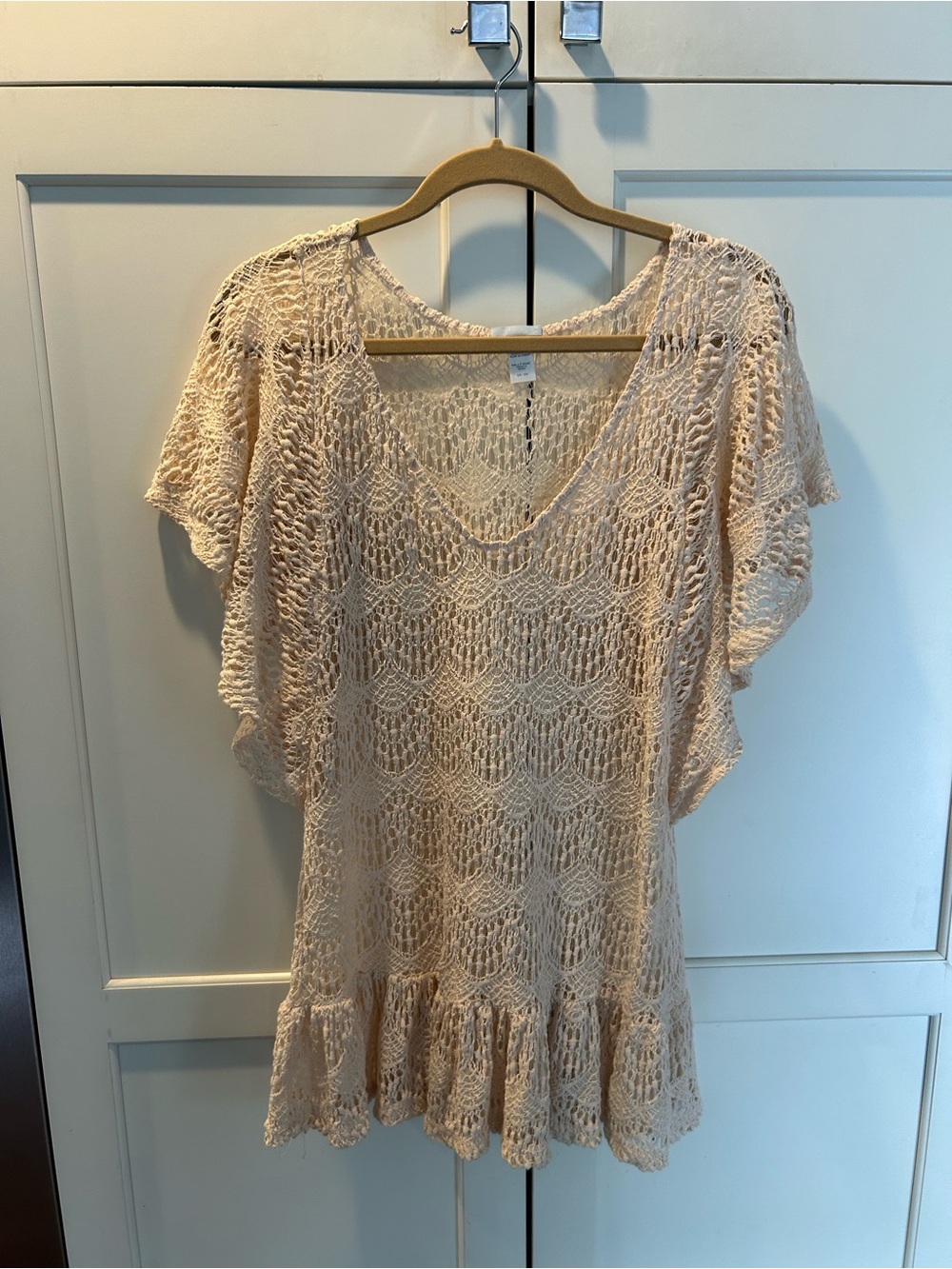 Eberjey Free Spirit Malena Lace Cover-Up Tunic in Cream S/M